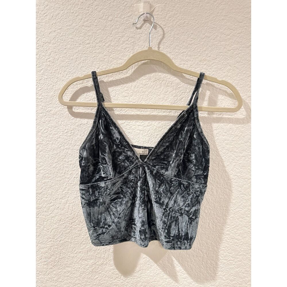 Gray Velvet Crop Top Tank